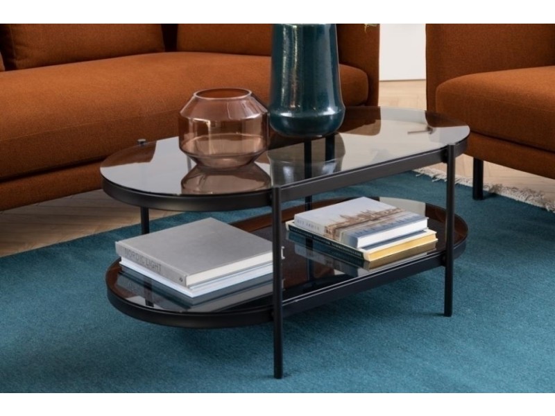 Stolik Bayonne owalny czarny - ACTONA